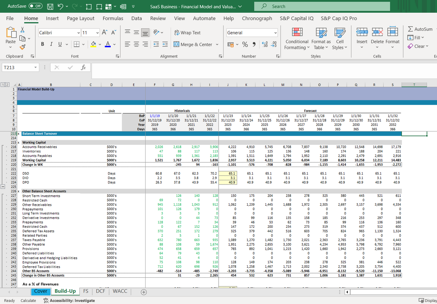 eCommerce / Online business financial model and valuation excel spreadsheet template. Build-up snip 3